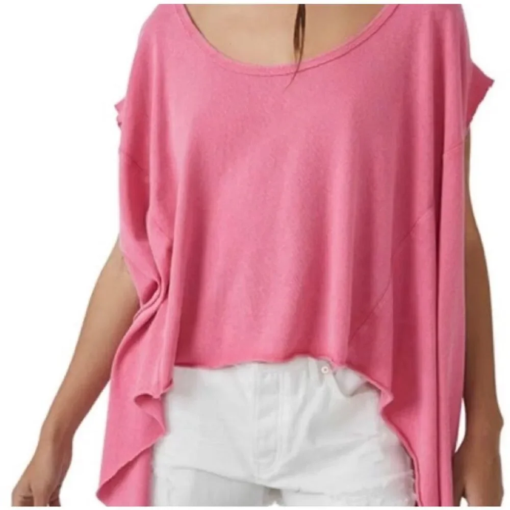 Free People We The Free Angel Tee Pink Womens XS NEW